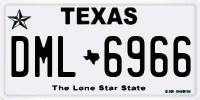 TX license plate DML6966