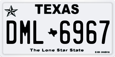 TX license plate DML6967