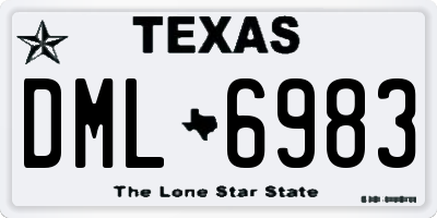 TX license plate DML6983