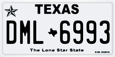 TX license plate DML6993