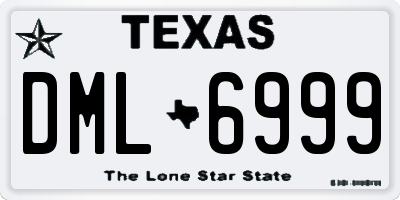 TX license plate DML6999