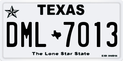 TX license plate DML7013