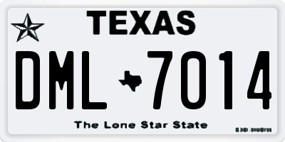 TX license plate DML7014
