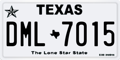 TX license plate DML7015