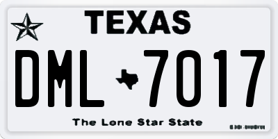 TX license plate DML7017