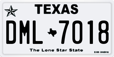 TX license plate DML7018