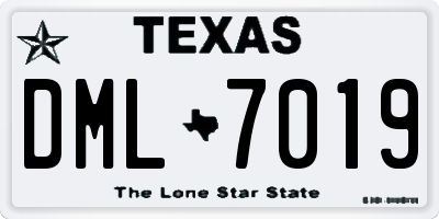 TX license plate DML7019