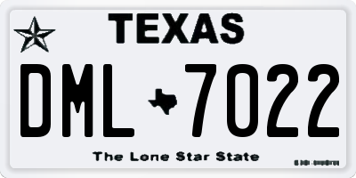 TX license plate DML7022