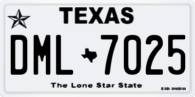 TX license plate DML7025