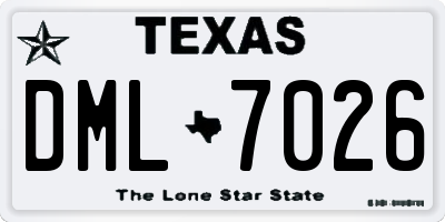 TX license plate DML7026