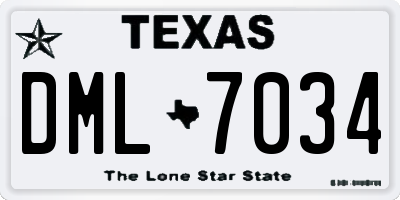 TX license plate DML7034
