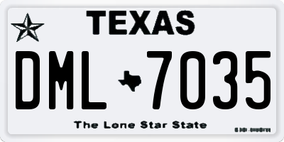 TX license plate DML7035