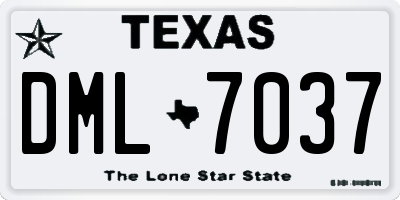 TX license plate DML7037