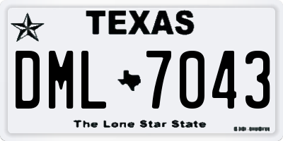 TX license plate DML7043