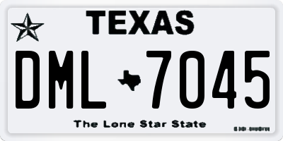 TX license plate DML7045