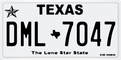 TX license plate DML7047