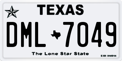 TX license plate DML7049