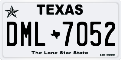 TX license plate DML7052