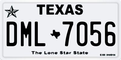 TX license plate DML7056