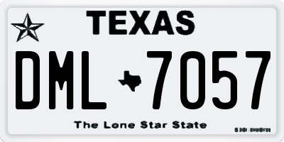 TX license plate DML7057