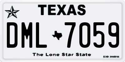 TX license plate DML7059