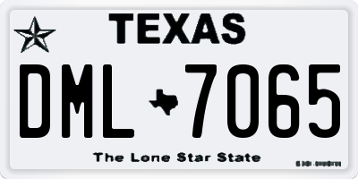 TX license plate DML7065
