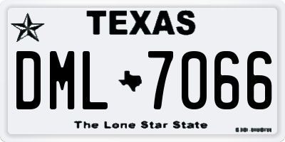 TX license plate DML7066