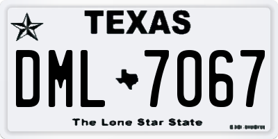 TX license plate DML7067