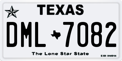 TX license plate DML7082