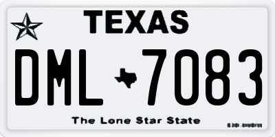TX license plate DML7083