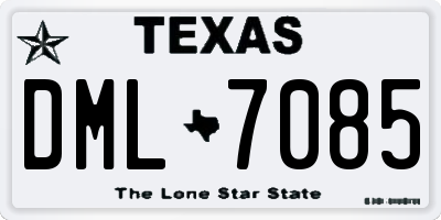 TX license plate DML7085