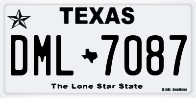 TX license plate DML7087