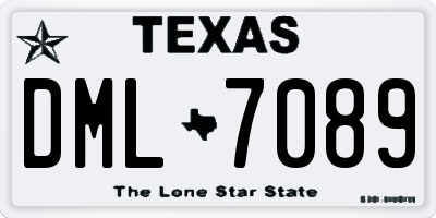 TX license plate DML7089