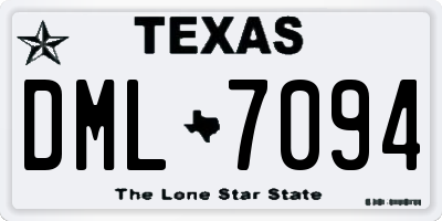 TX license plate DML7094