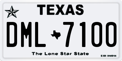 TX license plate DML7100