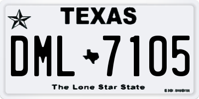 TX license plate DML7105