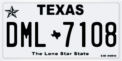 TX license plate DML7108