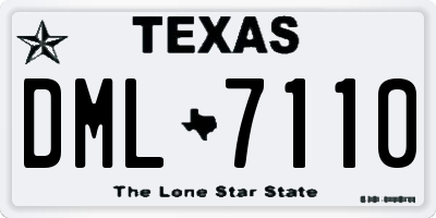 TX license plate DML7110