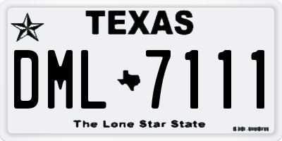 TX license plate DML7111