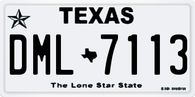 TX license plate DML7113