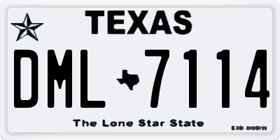 TX license plate DML7114