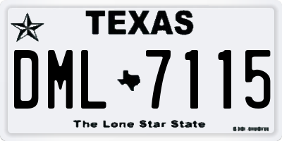TX license plate DML7115
