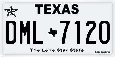 TX license plate DML7120