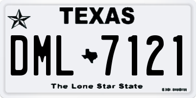 TX license plate DML7121