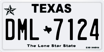 TX license plate DML7124