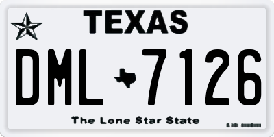 TX license plate DML7126