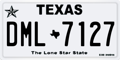 TX license plate DML7127
