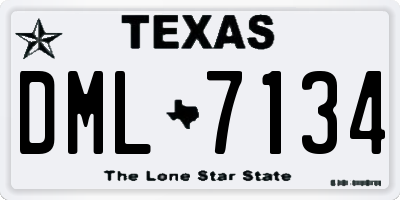 TX license plate DML7134