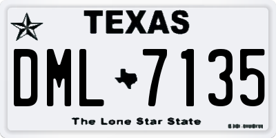 TX license plate DML7135