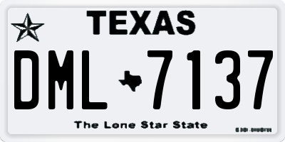 TX license plate DML7137